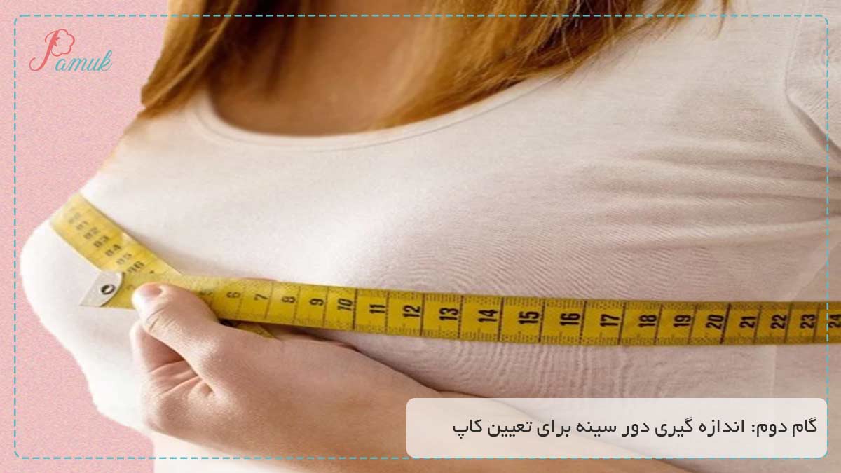 گام دوم اندازه گیری دور سینه برای تعیین کاپ