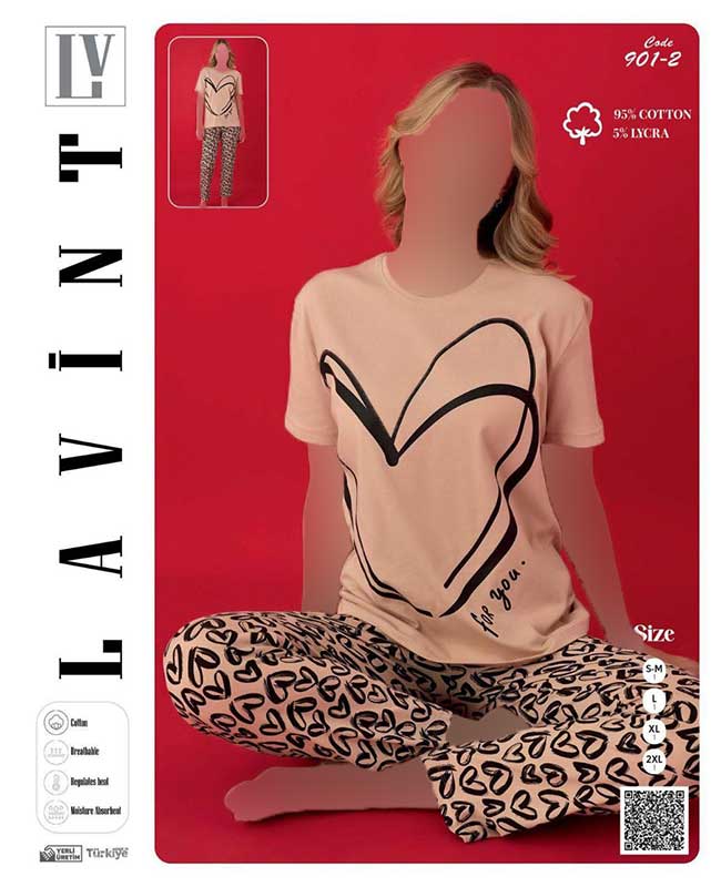 تیشرت و شلوار زنانه برند لاونت کد 2_901
