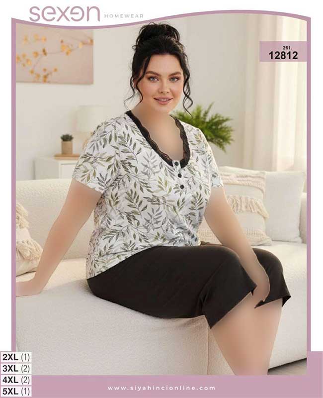 تیشرت شلوارک بیگ سایز sexen کد 12812 تیشرت شلوارک بیگ سایز sexen کد 12812