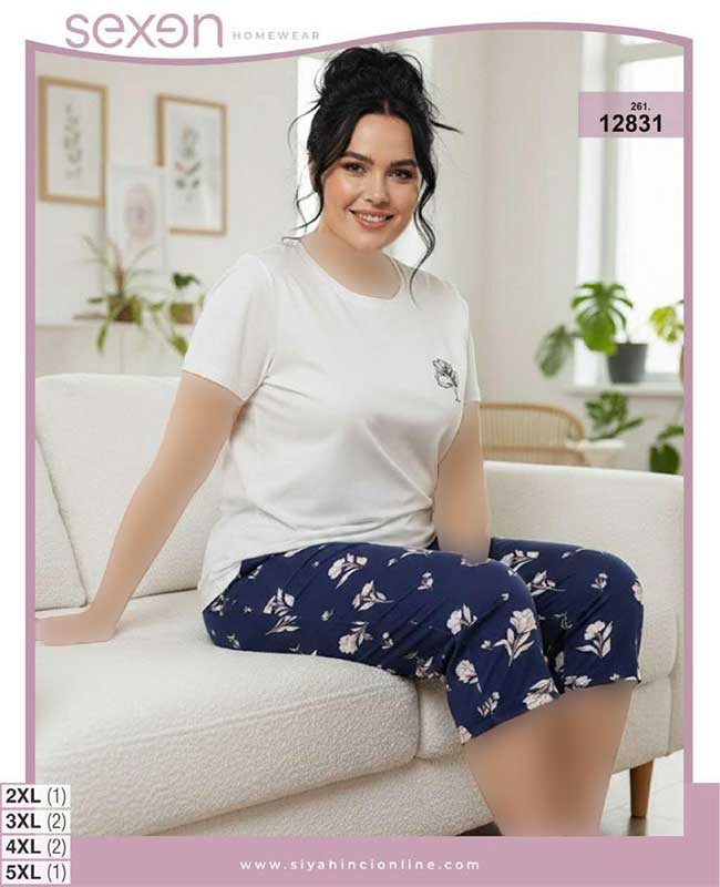 تیشرت شلوارک بیگ سایز sexen کد 12831 تیشرت شلوارک بیگ سایز sexen کد 12831