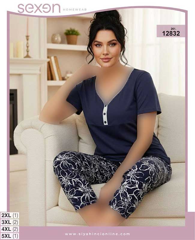 تیشرت شلوارک بیگ سایز sexen کد 12832 تیشرت شلوارک بیگ سایز sexen کد 12832