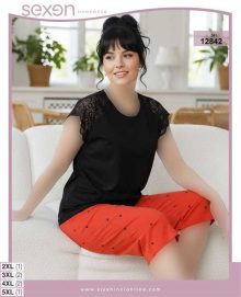 تیشرت شلوارک بیگ سایز sexen کد 12842