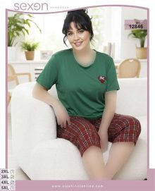 تیشرت شلوارک بیگ سایز sexen کد 12846