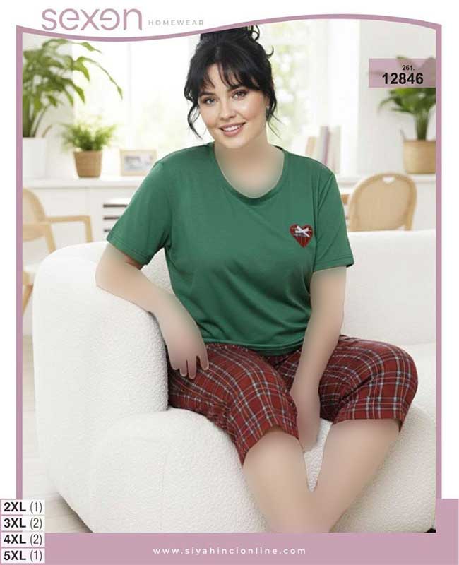 تیشرت شلوارک بیگ سایز sexen کد 12846 تیشرت شلوارک بیگ سایز sexen کد 12846