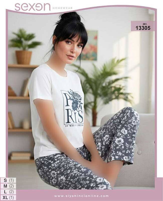 تیشرت و شلوار سایز نرمال sexen کد 13305 تیشرت و شلوار سایز نرمال sexen کد 13305