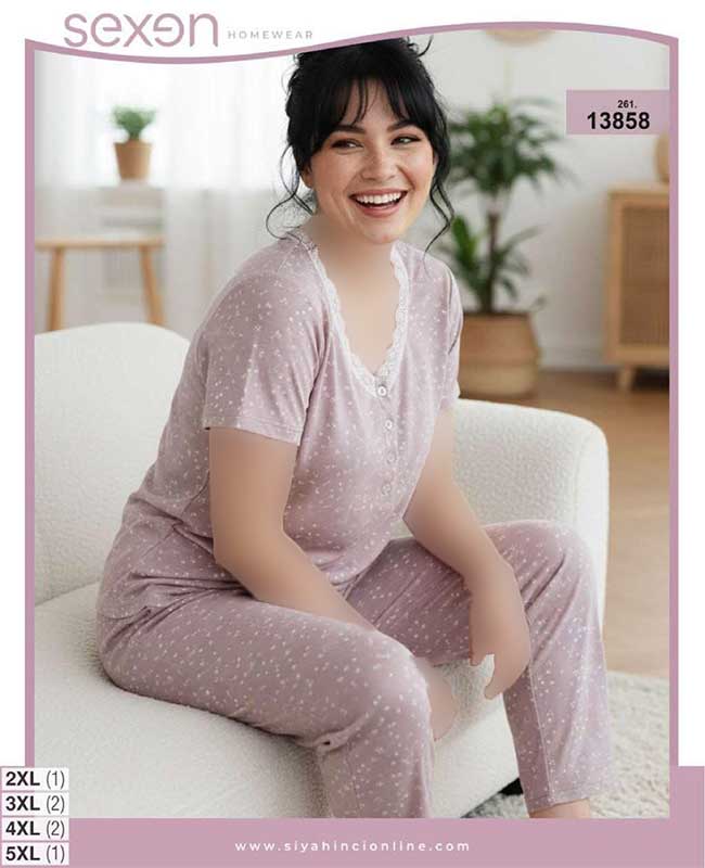 تیشرت شلوار بیگ سایز sexen کد 13858 تیشرت شلوار بیگ سایز sexen کد 13858
