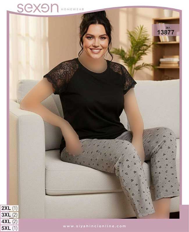 تیشرت شلوار بیگ سایز sexen کد 13877 تیشرت شلوار بیگ سایز sexen کد 13877