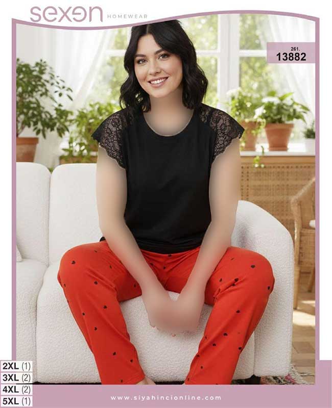 تیشرت شلوار بیگ سایز sexen کد 13882 تیشرت شلوار بیگ سایز sexen کد 13882