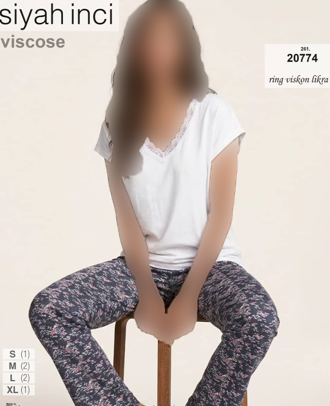 تیشرت و شلوار سایز نرمال siyah inci کد 20774 تیشرت و شلوار سایز نرمال siyah inci کد 20774