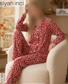 ست پیژامه سایز نرمال زنانه siyah inci کد 22700