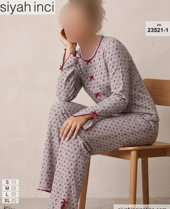 بلوز و شلوار سایز نرمال siyah inci کد 1-23521 بلوز و شلوار سایز نرمال siyah inci کد 1-23521