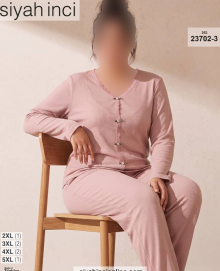 بلوز و شلوار بیگ سایز siyah inci کد 3-23702