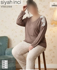 بلوز و شلوار بیگ سایز siyah inci کد 24852