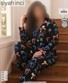 ست پیژامه بیگ سایز siyah inci کد 26504