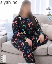 بلوز و شلوار بیگ سایز siyah inci کد 26704