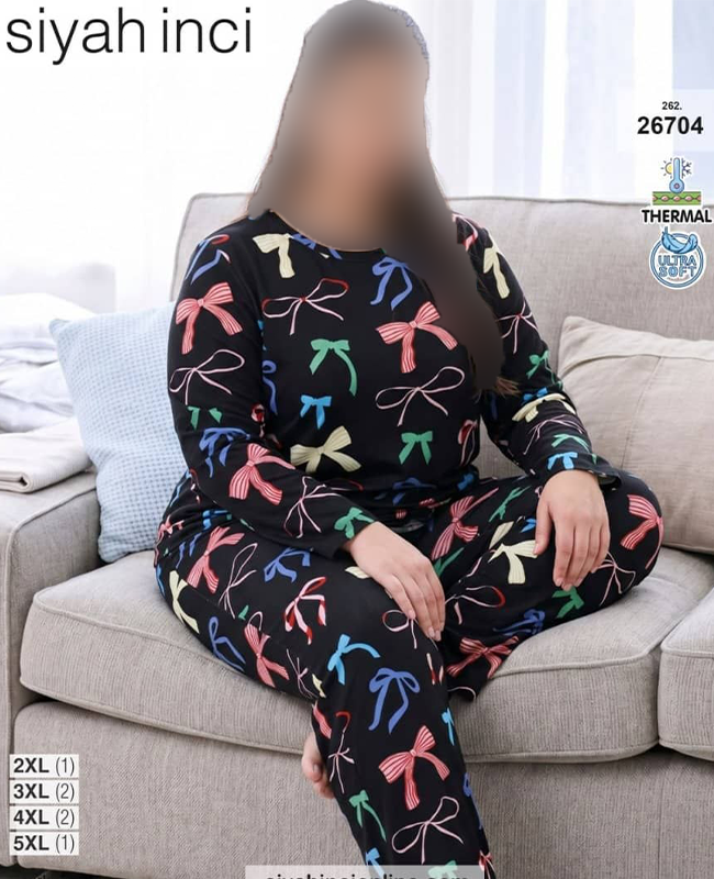 بلوز و شلوار بیگ سایز siyah inci کد 26704 بلوز و شلوار بیگ سایز siyah inci کد 26704