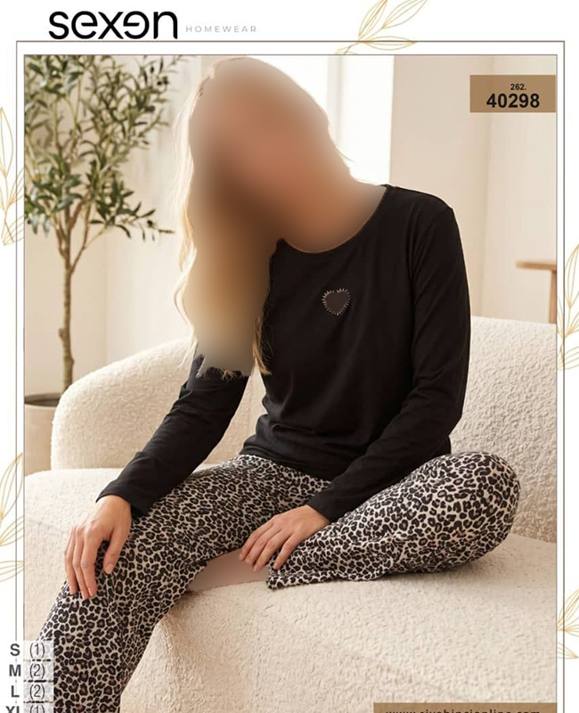بلوز و شلوار سایز نرمال زنانه sexen کد 40298 بلوز و شلوار سایز نرمال زنانه sexen کد 40298
