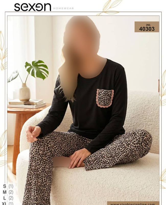 بلوز و شلوار سایز نرمال زنانه sexen کد 40303 بلوز و شلوار سایز نرمال زنانه sexen کد 40303