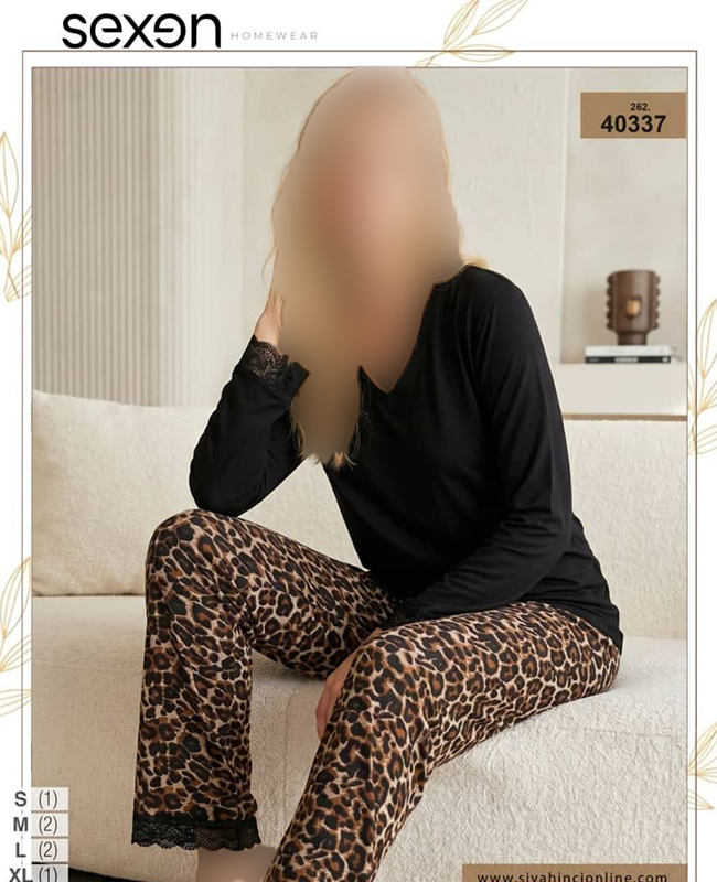 بلوز و شلوار سایز نرمال زنانه sexen کد 40337 بلوز و شلوار سایز نرمال زنانه sexen کد 40337