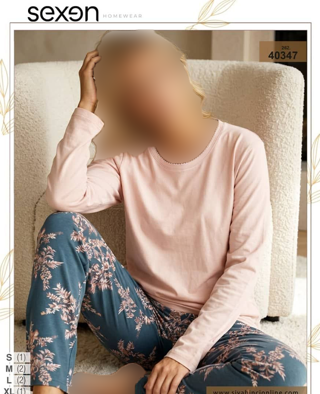 بلوز و شلوار سایز نرمال زنانه sexen کد 40347 بلوز و شلوار سایز نرمال زنانه sexen کد 40347