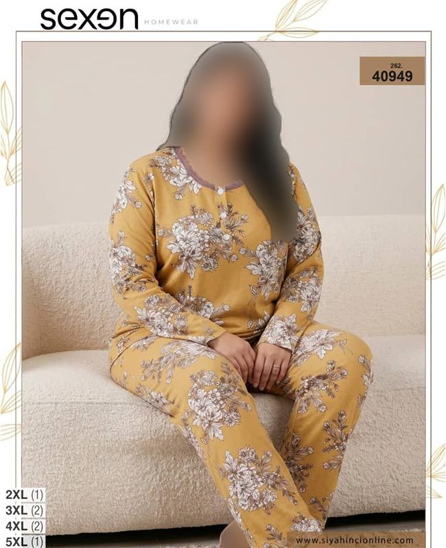 بلوز و شلوار بیگ سایز زنانه sexen کد 40949 بلوز و شلوار بیگ سایز زنانه sexen کد 40949