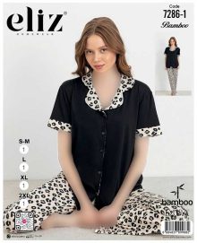تیشرت شلوار جلو دکمه ای زنانه elizکد 1-7286