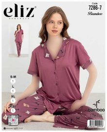 تیشرت شلوار جلو دکمه ای زنانه elizکد 7-7286