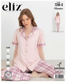 تیشرت شلوار جلو دکمه ای زنانه elizکد 8-7286