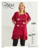 تیشرت شلوارک بیگ سایز زنانه برند سکسن کد93007