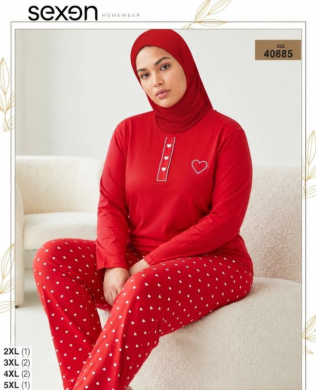 بلوز و شلوار بیگ سایز زنانه sexen کد 40885 بلوز و شلوار بیگ سایز زنانه sexen کد 40885