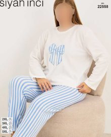 بلوز شلوار بیگ سایز زنانه سیاه اینجه کد 22558