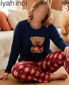 بلوز شلوار بیگ سایز زنانه سیاه اینجه کد 22587