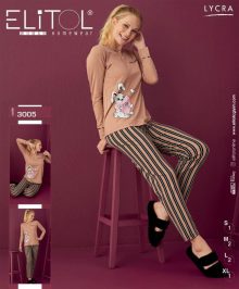بلوز شلوار راحتی زنانه طرح خرگوش کد 3005