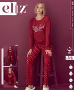 بلوز شلوار زنانه طرح خال خالی رنگ قرمز کد 1101-21