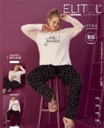 بلوز شلوار سایز بزرگ زنانه طرح گل خشک کد B-8013