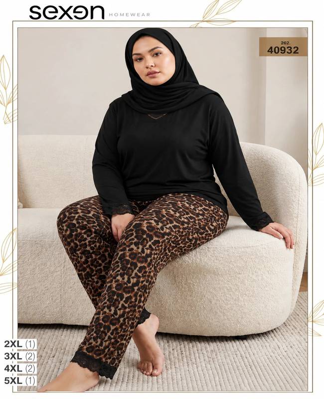 بلوز و شلوار بیگ سایز زنانه sexen کد 40932