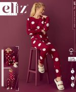 بلوز و شلوار راحتی زنانه طرح خال خالی کد 1201-66