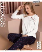 بلوز و شلوار زنانه طرح بازی دوز کد 60617