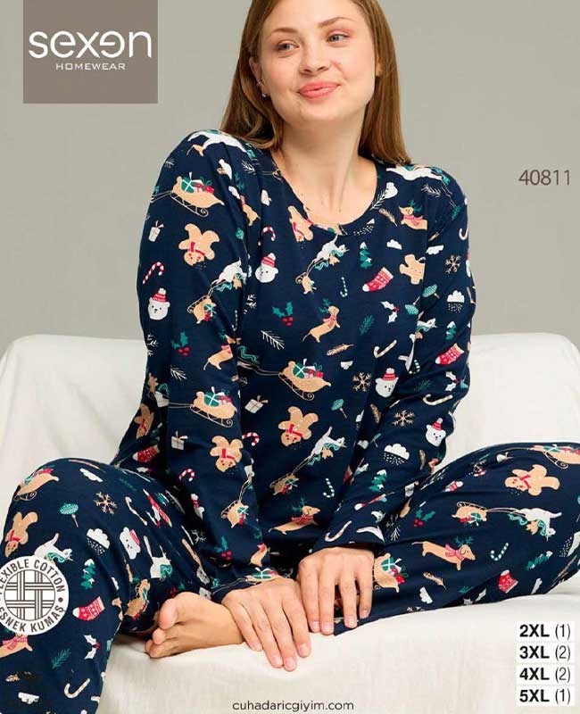 بلوز و شلوار سایز بزرگ نخ پنبه سکسن کد40811 بلوز و شلوار سایز بزرگ نخ پنبه سکسن کد40811
