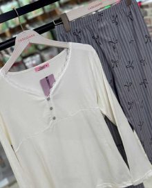 بلوز و شلوار سایز بزرگ نخ پنبه سکسن کد40826