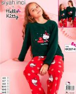 بلوز و شلوار پولار ضخیم دخترانه سیاه اینجه کد HK307-K