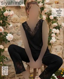 تاپ شلوار مشکی سایز نرمال سیاه اینجه کد 20751