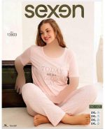 تیشرت شلوار سایز بزرگ زنانه کد 13503