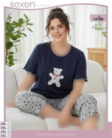 تیشرت شلوارک بیگ سایز sexen کد 12799 