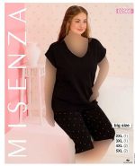 تیشرت شلوارک سایز بزرگ زنانه کد 02560