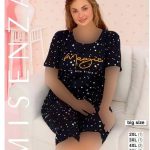 تیشرت شلوارک سایزبزرگ زنانه طرح ستاره کد 02527