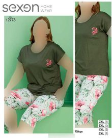 تیشرت و شلوارک سایز بزرگ سکسن کد 12778