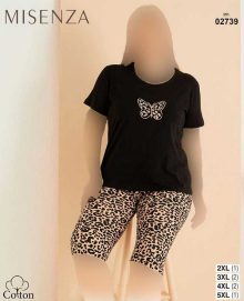 تیشرت وشلوارک سایز بزرگ زنانه میسنزا کد 02739