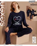 ست راحتی زنانه طرح قلب نخی کد 63324