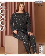 ست راحتی سایز بزرگ زنانه رنگ نوک مدادی کد 67108